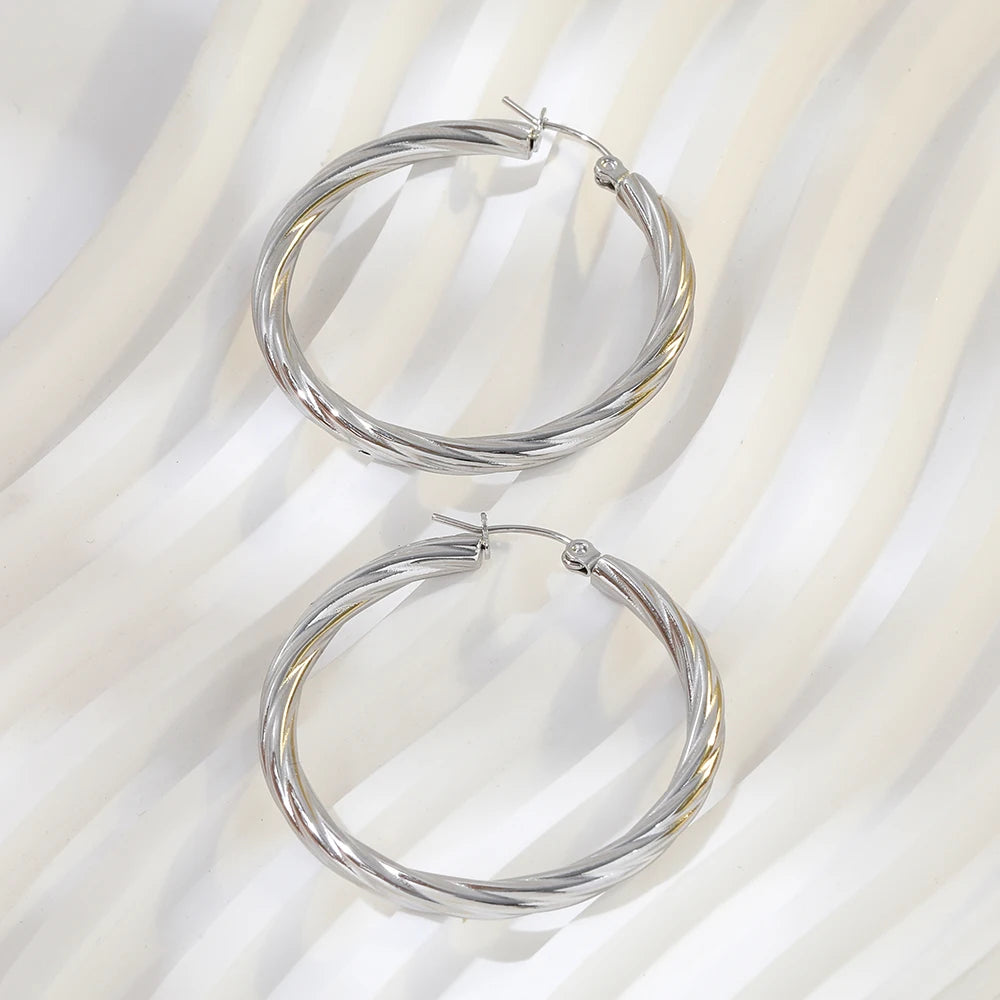 Retro Twisted Hoops