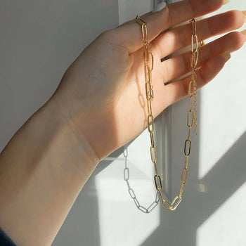 Paperclip Gold Necklace