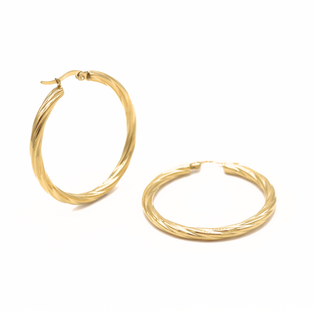 Retro Twisted Hoops